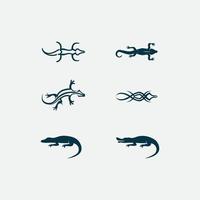 Tiervektor Eidechse Salamander Gecko Krokodil und Reptilien Design Logo vektor