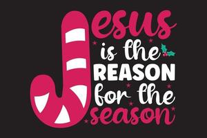 jesus är anledningen till säsongen jul citat t-shirt design vektor