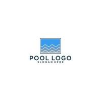 pool logotyp mall i vit bakgrund vektor