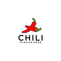 Chili-Logo-Vorlage in weißem Hintergrund vektor