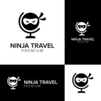 Ninja Reise Logo Symbol Vektor Vorlage