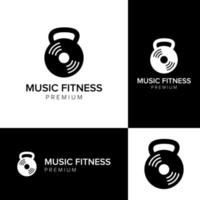 musik fitness logotyp ikon vektor mall