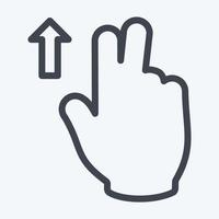 Symbol zwei Finger hoch - Linienstil - einfache Illustration, bearbeitbarer Strich vektor