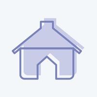 ikon husdjurshus - tvåfärgad stil - enkel illustration, redigerbar linje vektor