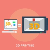 3D-utskrift Konceptuell illustration Design vektor
