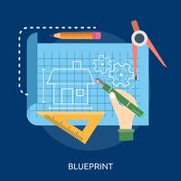 Blueprint konzeptionelle Darstellung Design vektor