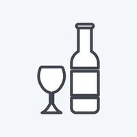 Symbol Champagner - Linienstil - einfache Illustration, bearbeitbarer Strich vektor