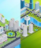 isometric city banners vektor