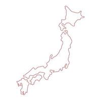 Japan-Karte auf weißem Hintergrund vektor