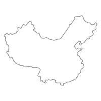 Kina karta på vit bakgrund vektor