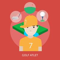 Golf Atlet Konceptuell illustration Design vektor