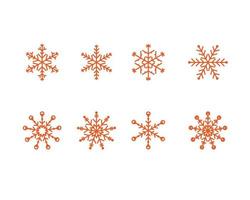snöflingor uppsättningar för juldekoration, nyårssemester, mery christmas vektor