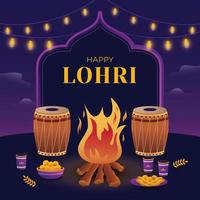 glücklicher lohri festlichkeitshintergrund vektor