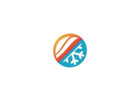 innovatives Logo-Design-Symbol für Heizen und Kühlen vektor