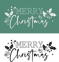 Frohe Weihnachten mit Blättern und Beeren dekoratives Platzierungs-Icon-Design, für Weihnachtskarte, Druck, Dekoration, Scrapbooking, Einladung, Schablone, Aufkleber, Tapete, Geschenkverpackung