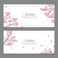Sakura Blumen Einladungskarten vektor