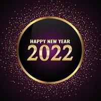 Frohes neues Jahr 2022 Gold glitzerndes einfaches Design. vektor