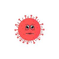 Stoppen Sie die Vektorgrafik von Coronavirus Covid 19. Stoppen Sie das neuartige Coronavirus 2019 ncov. süßer Virus- oder Bakterium-Cartoon-Ausdruck. Konzept der Coronavirus-Quarantäne. Sars cov 2 Coronavirus-Pandemie 2020 vektor