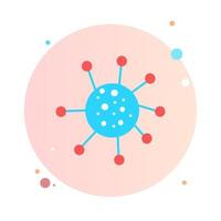 Coronavirus im Kreissymbol. Bakterien, Mikroben und Virenzeichen und -symbol in flachem Design. neuartiger Coronavirus-Ausbruch covid-19 2019-ncov-Symptome in runder Form für mobile Konzepte und Web-Apps. vektor