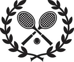 Tennisschläger und Kranz-Silhouette
