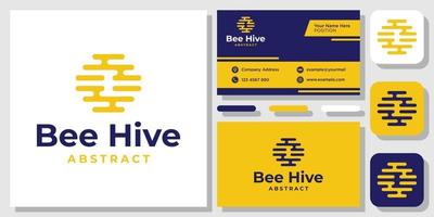 Bienenstock Bienenwabe gelbes Sechseck abstraktes Logo Design Inspiration mit Layoutvorlage Visitenkarte vektor
