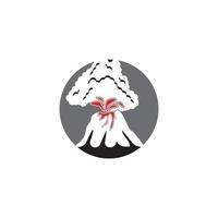 Vulkanausbruch-Logo-Vektor-Illustration vektor