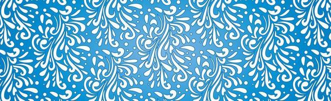 abstrakte frostige Muster, panoramischer blauer und weißer Netzmusterhintergrund - Vektor