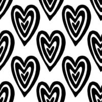 hjärta doodle ritning seamless pattern.design dekoration element. vektor