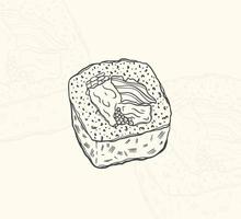Illustrationsskizze food.hand gezeichnetes Elementdesignmenü. isoliertes Objekt in weißem Hintergrund. vektor