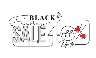 Black Friday Sale Promotion Poster oder Banner Design, Sonderangebot 40 Verkauf, Promotion und Shopping Vector Template.