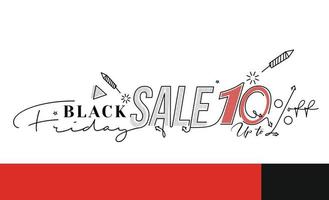 Black Friday Sale Promotion Poster oder Banner Design, Sonderangebot 10 Verkauf, Promotion und Shopping Vector Template.