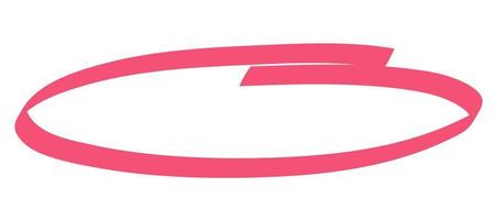Ellipse handgezeichnete rosa Markierungsmarke. vektor