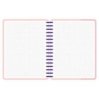 Vektorkarikatur rosa offenes quadratisches Notizbuch. vektor