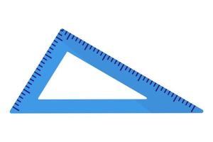 vektor tecknad blå rätt triangulär linjal.
