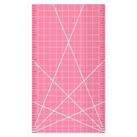 Vektorkarikatur rosa kariertes rechteckiges Lineal. vektor