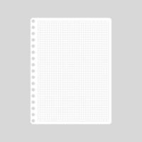 vektor tecknad tomma ark av kvadratisk anteckningsbok.