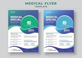 medizinische Flyer-Vorlage, medizinischer Flyer für das Gesundheitswesen, modernes medizinisches Flyer-Vorlagendesign, medizinisches Poster vektor