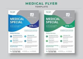 medicinsk reklambladsmall, medicinsk reklamblad för sjukvård, modern medicinsk reklambladsmalldesign, medicinsk affisch vektor