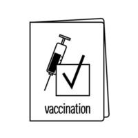 vaccinationscertifikat disposition ikon, vaccination pass vektor
