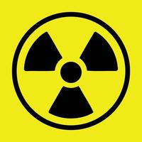 radioaktives Symbol auf gelbem Hintergrund vektor