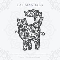 Katze Mandala Linie Kunststil. Boho Katzen svg. Vektoreps 10 vektor