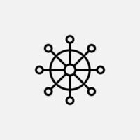 Ruder, Nautik, Schiff, Symbol für die Bootslinie, Vektor, Illustration, Logo-Vorlage. für viele Zwecke geeignet. vektor