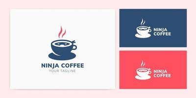 logotyp för ninja kaffekopp vektor