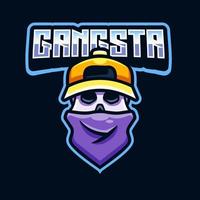 gangsta skull logotyp vektor