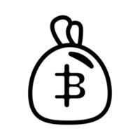 Bitcoin Symbol Vektor Illustration einfaches Piktogramm, bunt