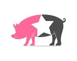 Fettes Schwein mit Stern drin vektor