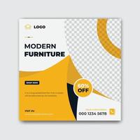 moderna möbler försäljning sociala medier banner post designmall vektor