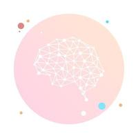 Moderner Brain Link verbundener Punkt im Kreissymbol. digitales menschliches Gehirn, Partikelplexusstruktur, abstrakte futuristische Technologie der künstlichen Intelligenz und wissenschaftliche Vektorgrafik. vektor