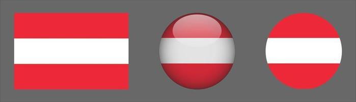 Österrike flagg set samling, original vektor