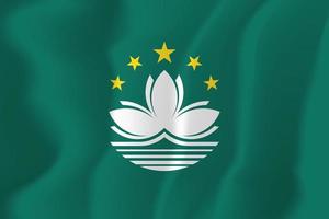 macau nationalflagge wehende hintergrundillustration vektor